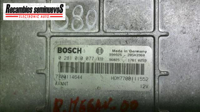 Calculator Motor BOSCH RENAULT MEGANE SCENIC 0 281 010 077 / 0281010077 / HOM 7700111552 / HOM7700111552 / 77001146440 281 010 077 / 0281010077 / HOM 7700111552 / HOM7700111552 / 7700114644