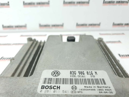 Calculator Motor BOSCH VOLKSWAGEN CADDY 0 281 011 541 / 0281011541 / EDC16U1 / 03G 906 016 N / 03G90...