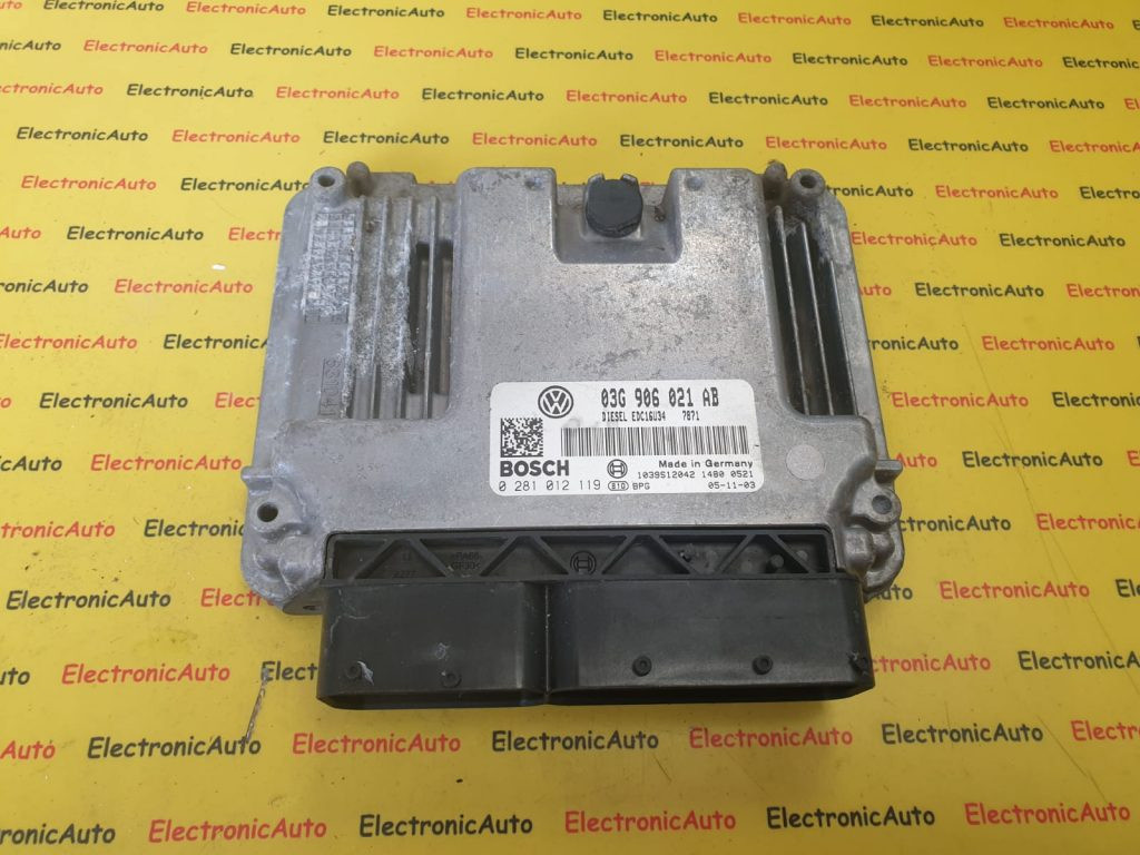 Calculator Motor BOSCH VOLKSWAGEN PASSAT 0 281 012 119 / 0281012119 / EDC16U34 / 03G 906 021 AB / 03G906021AB / KK0 281 012 119 / 0281012119 / EDC16U34 / 03G 906 021 AB / 03G906021AB / KK