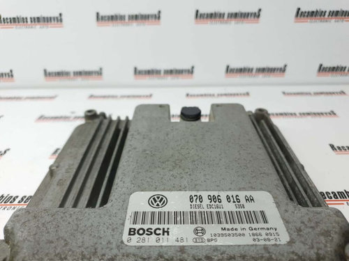 Calculator Motor BOSCH VOLKSWAGEN TOUAREG, 0281011481 / EDC16U1, 070906016AA,