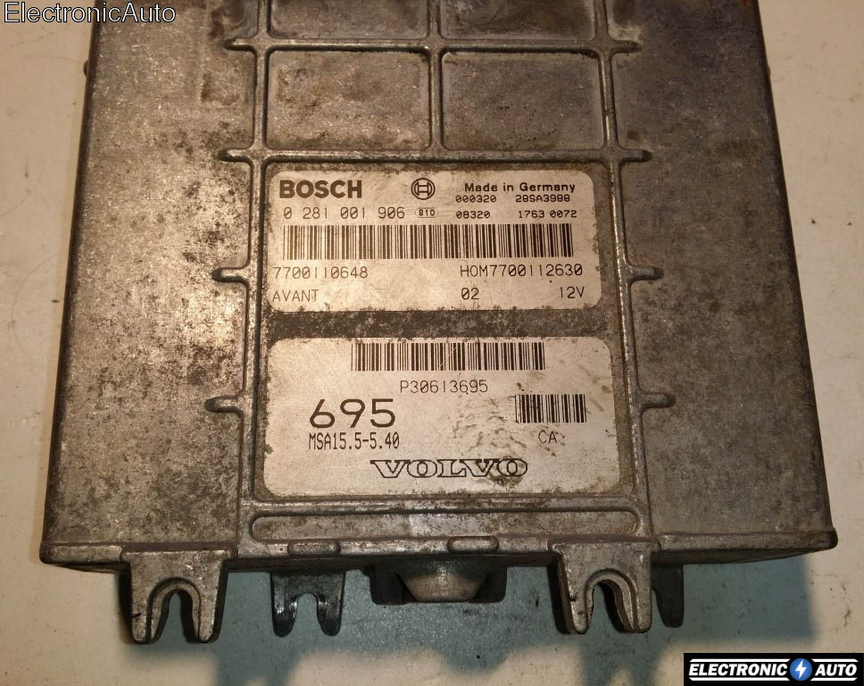 Calculator Motor BOSCH VOLVO S40 0 281 001 906 / 0281001906 / 7700110648 / HOM 7700112630 / HOM7700112630 / P30613695 / MSA15 5 5 40 / MSA1555400 281 001 906 / 0281001906 / 7700110648 / HOM 7700112630 / HOM7700112630 / P30613695 / MSA15 5 5 40 / MSA1