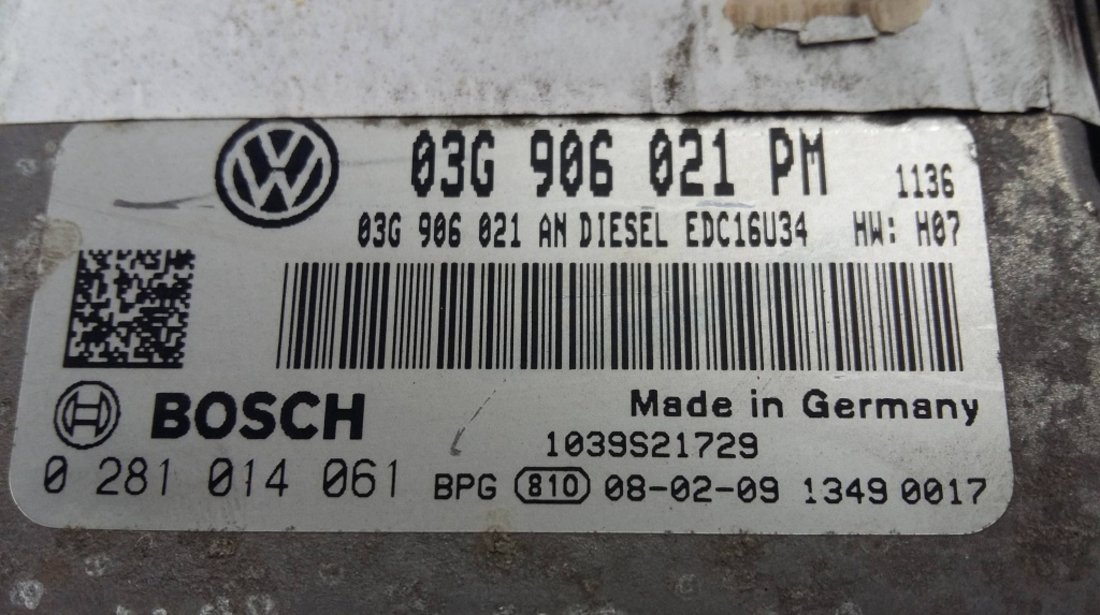 Calculator motor bxe vw golf 5 03g906021pm