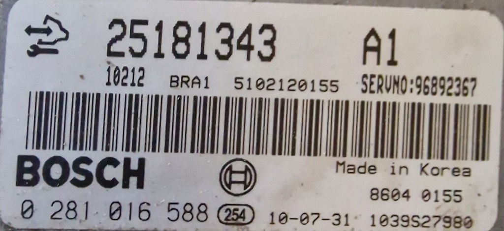 Calculator Motor Chevrolet Captiva / Opel Antara 2.0 Diesel 25181343 0 281 016 588