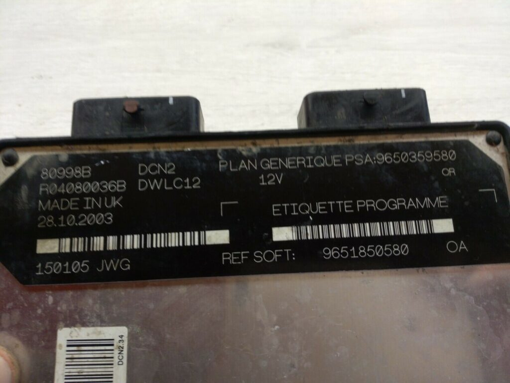 Calculator Motor CITROEN BERLINGO R04080036B / DWLC12 / 9650359580 OR / 9650359580OR / 9651850580 OA / 9651850580OA,