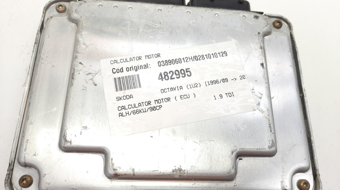 Calculator motor, cod 038906012H, 0281010129, Skoda Octavia 1 Combi (1U5) 1.9 TDI, ALH (idi:482995)