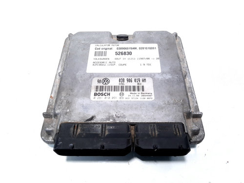 Calculator motor, cod 038906019AM, 0281010091, VW Golf 4 (1J1), 1.9 TDI, AJM (id:526830)