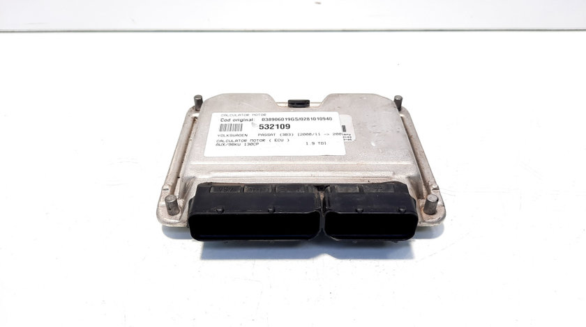 Calculator motor, cod 038906019GS, 0281010940, Vw Passat Variant (3B6) 1.9 TDI, AWX (idi:532109)