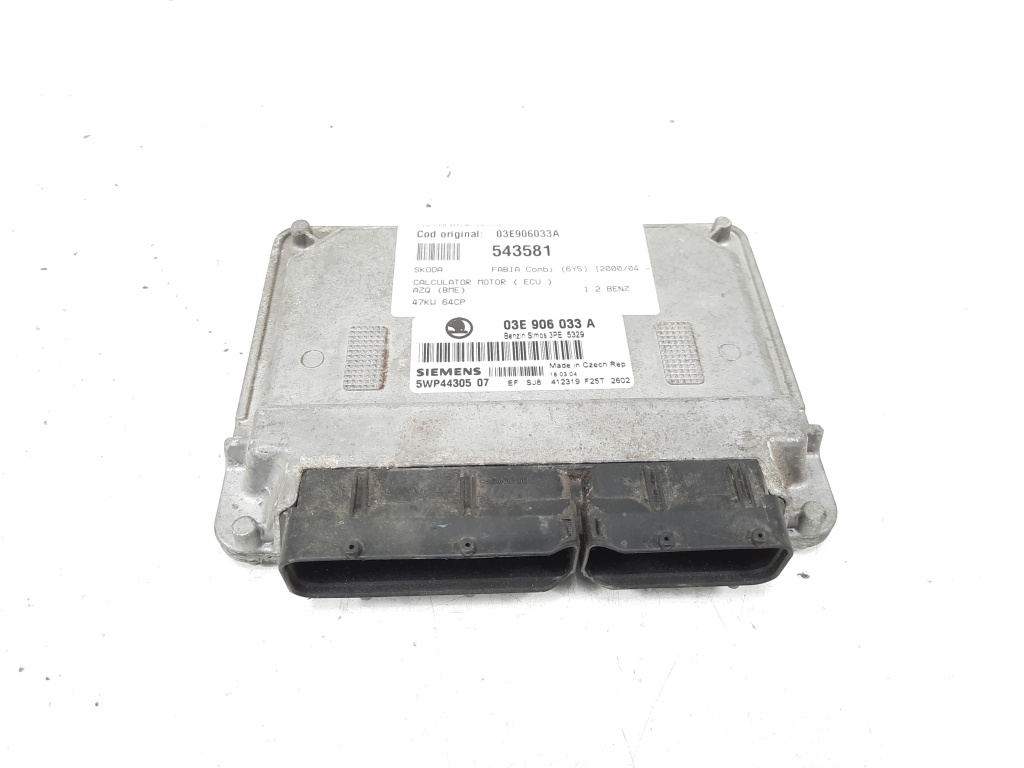 Calculator motor, cod 03E906033A, Skoda Fabia 1 (6Y2), 1.2 benz, AZQ (idi:543581)