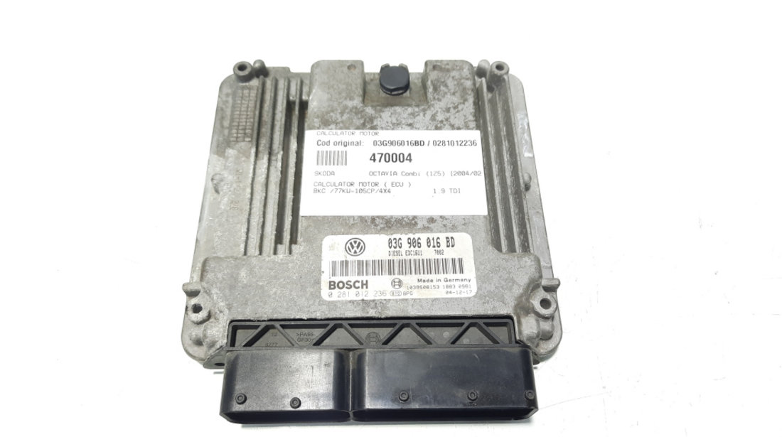 Calculator motor, cod 03G906016BD, 0281012236, Skoda Octavia 2 Combi (1Z5) 1.9 tdi, BKC (id:470004)