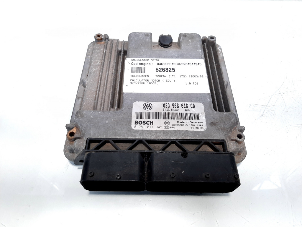 Calculator motor, cod 03G906016CD, 0281011945, Vw Touran (1T1, 1T2) 1.9 TDI, BKC (id:526825)