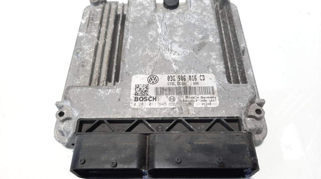 Calculator motor, cod 03G906016CD, 0281011945, Vw Touran (1T1, 1T2) 1.9 TDI, BKC (id:483468)