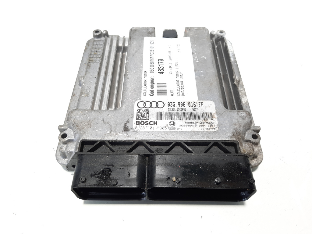 Calculator motor, cod 03G906016FF, 0281011905, Seat Altea (5P1) 2.0 TDI, BKD (idi:483179)