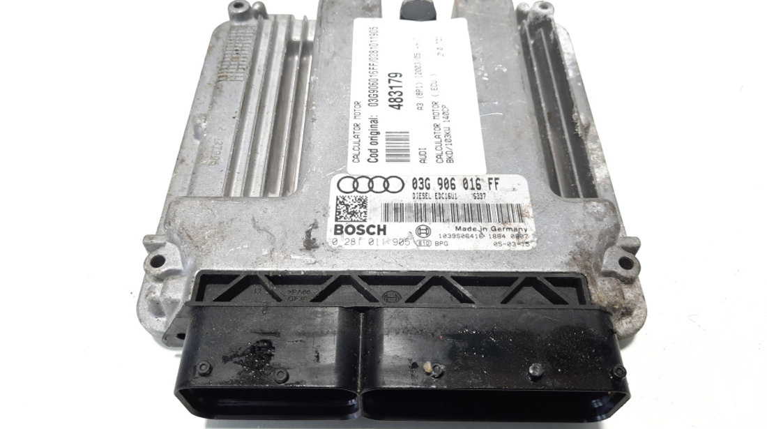 Calculator motor, cod 03G906016FF, 0281011905, Seat Altea (5P1) 2.0 TDI, BKD (idi:483179)