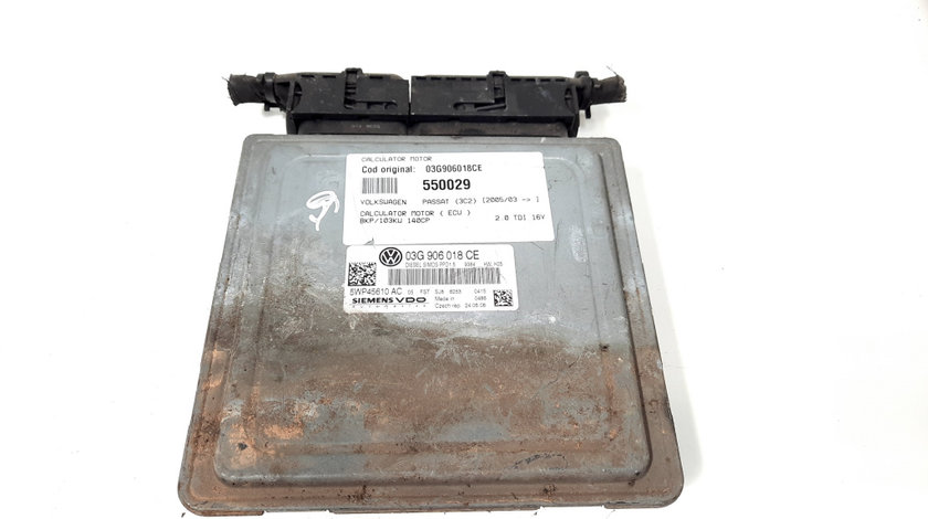 Calculator motor, cod 03G906018CE, Vw Passat (3C2) 2.0 16v TDI, BKP (id:550029)