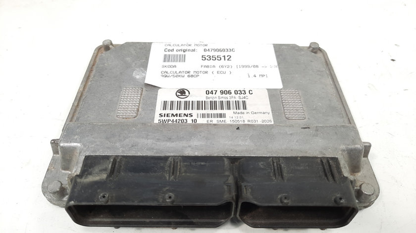 Calculator motor, cod 047906033C, Skoda Fabia 1 Sedan (6Y3), 1.4 MPI, AQW (idi:535512)