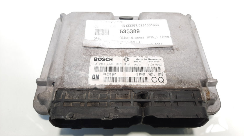 Calculator motor, cod 09133267, 0281001869, Opel Signum, 2.0 DTI, Y20DTH (idi:535389)