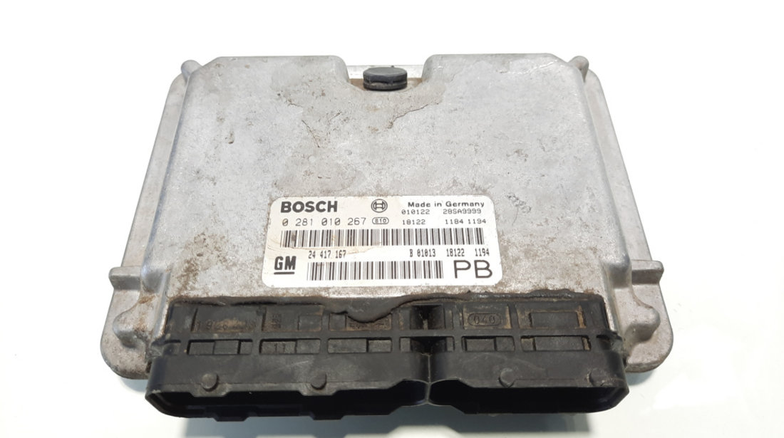 Calculator motor, cod 24417167, 0281010267, Opel Zafira A (F75), 2.0 DTI, Y20DTH (idi:535386)