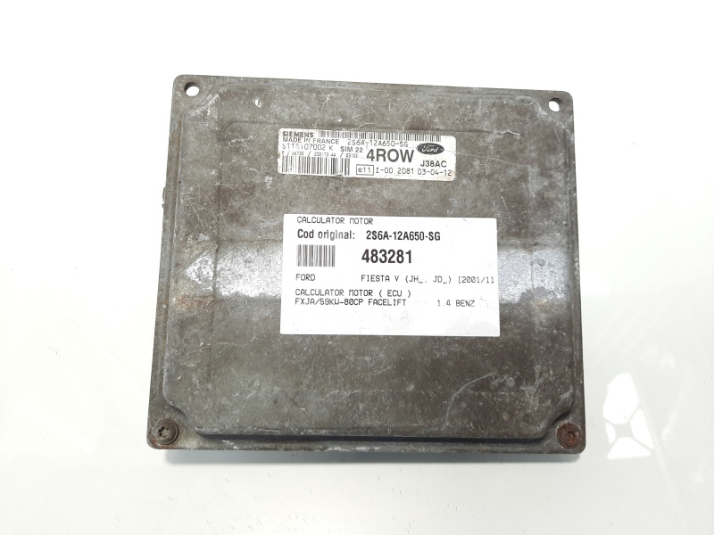 Calculator motor, cod 2S6A-12A650-SG, Ford Fiesta 5, 1.4 benz, FXJB (idi:483281)