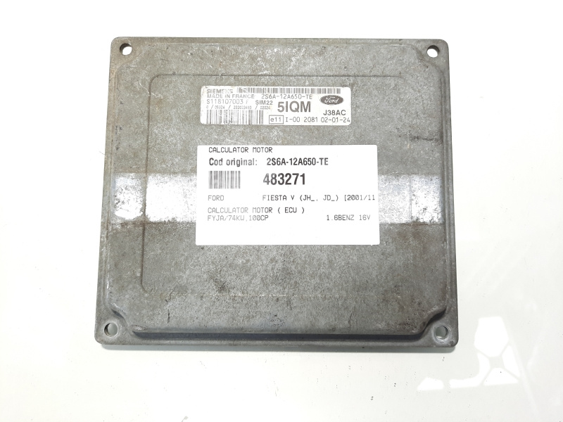 Calculator motor, cod 2S6A-12A650-TE, Ford Fusion (JU), 1.6 benz, FYJA (idi:483271)