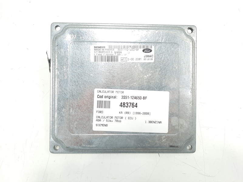 Calculator motor, cod 3S51-12A650-BF, Ford Ka (RB) 1.3 benz (id:483764)