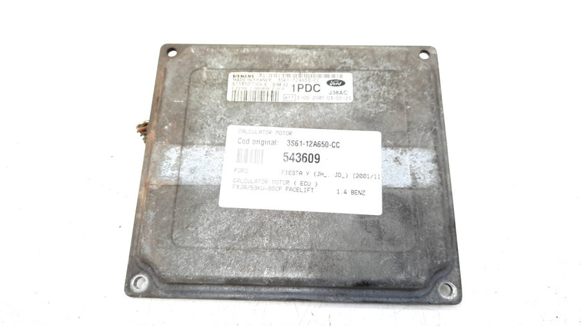 Calculator motor, cod 3S61-12A650-CC, Ford Fusion (JU), 1.4 benz, FXJA (idi:543609)