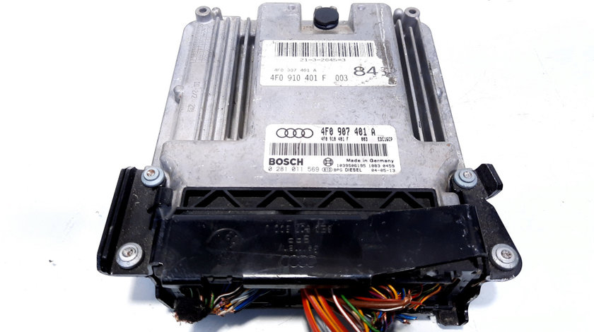 Calculator motor, cod 4F0907401A, 0281011569, VW Phaeton (3D), 3.0 TDI, BMK (idi:526900)