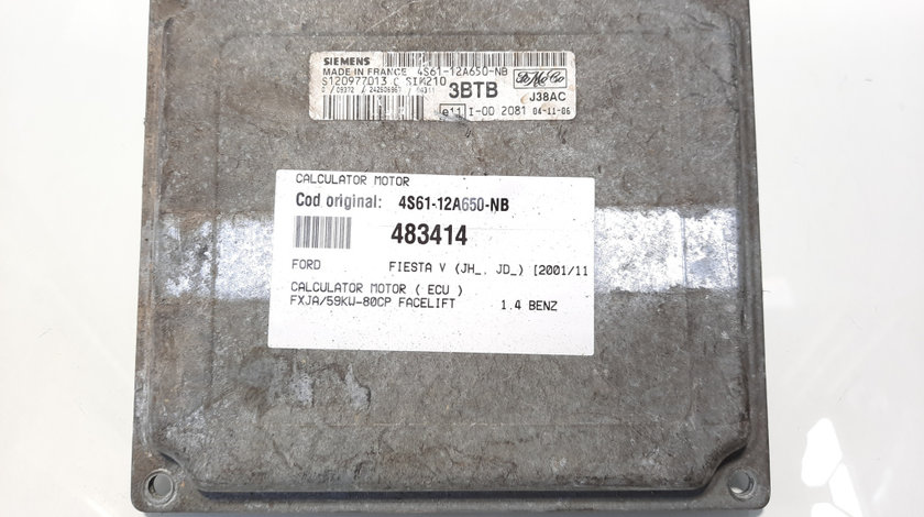 Calculator motor, cod 4S61-12A650-NB, Ford Fiesta 5, 1.4 B, FXJB (idi:483414)
