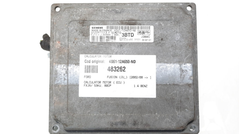 Calculator motor, cod 4S61-12A650-ND, Ford Fiesta 5, 1.4 B, FXJB (idi:483262)