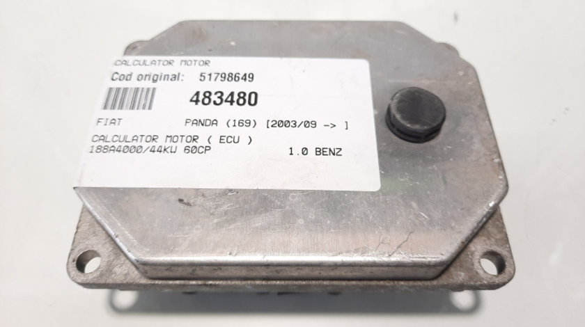 Calculator motor, cod 51798649, Fiat Punto Van (188AX), 1.0 benz, 188A4000 (idi:483480)