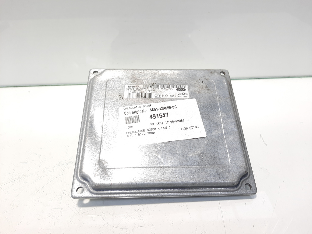Calculator motor, cod 5S51-12A650-BC, Ford Ka (RB) 1.3 benz, A9A (id:491547)