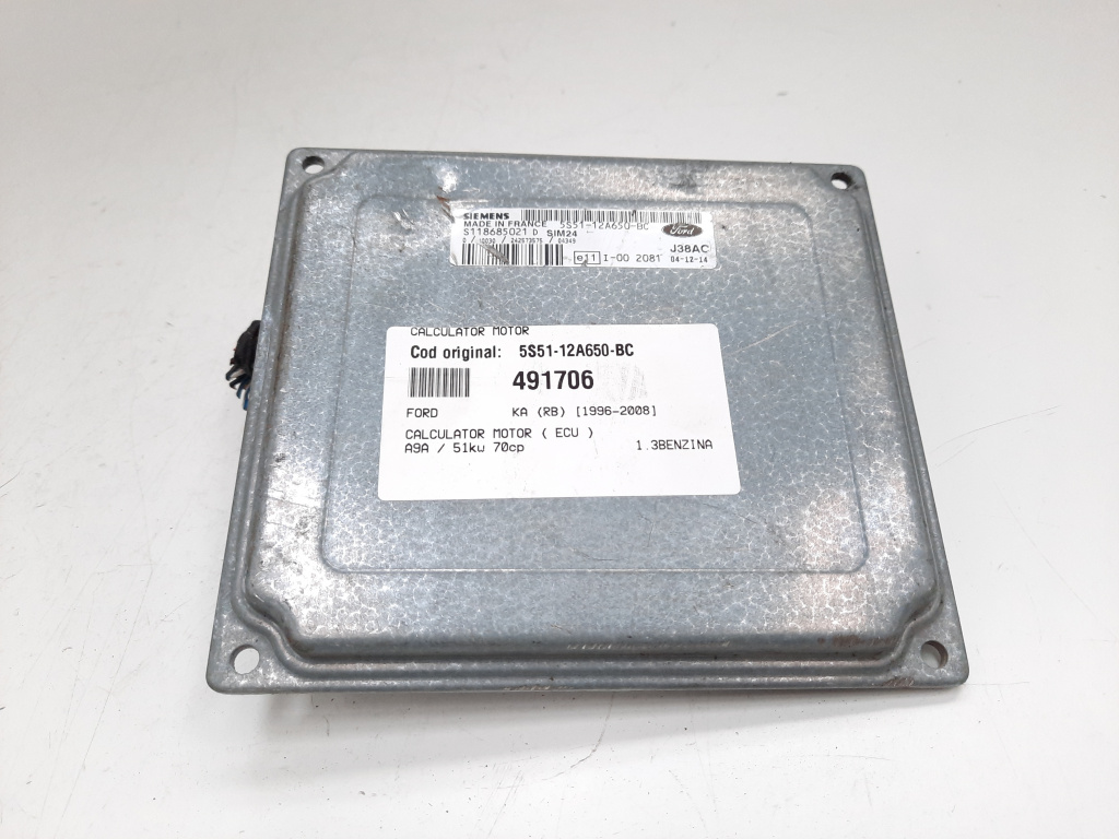 Calculator motor, cod 5S51-12A650-BC, Ford Ka (RB), 1.3 benz, A9A (id:491706)