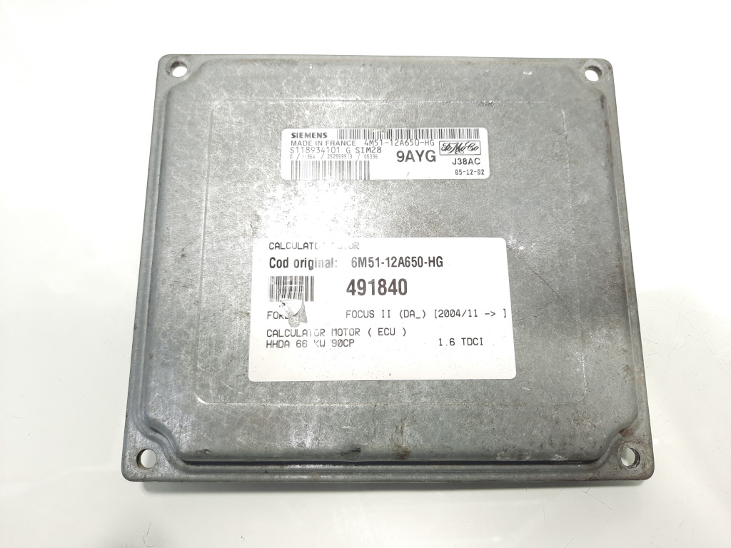 Calculator motor, cod 6M51-12A650-HG, Ford C-Max 1, 1.6 TDCI, HHDA (idi:491840)