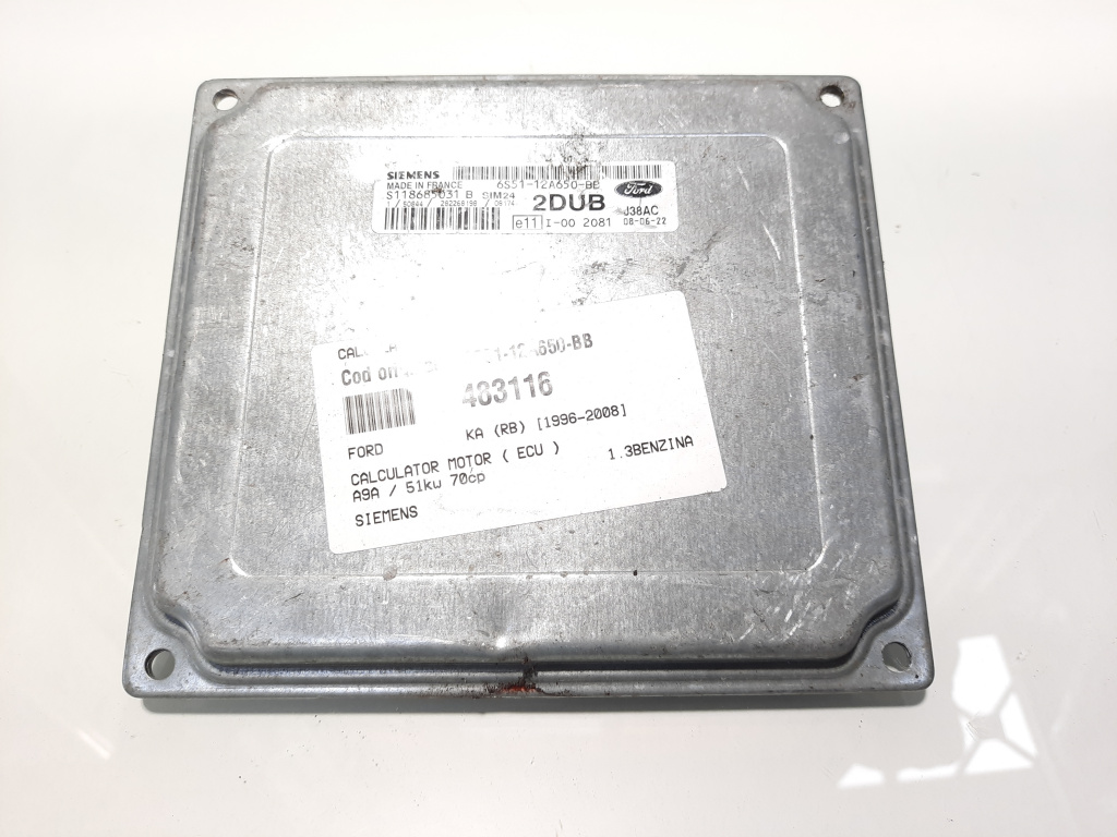 Calculator motor, cod 6S51-12A650-BB, Ford Ka (RB), A9A (id:483116)