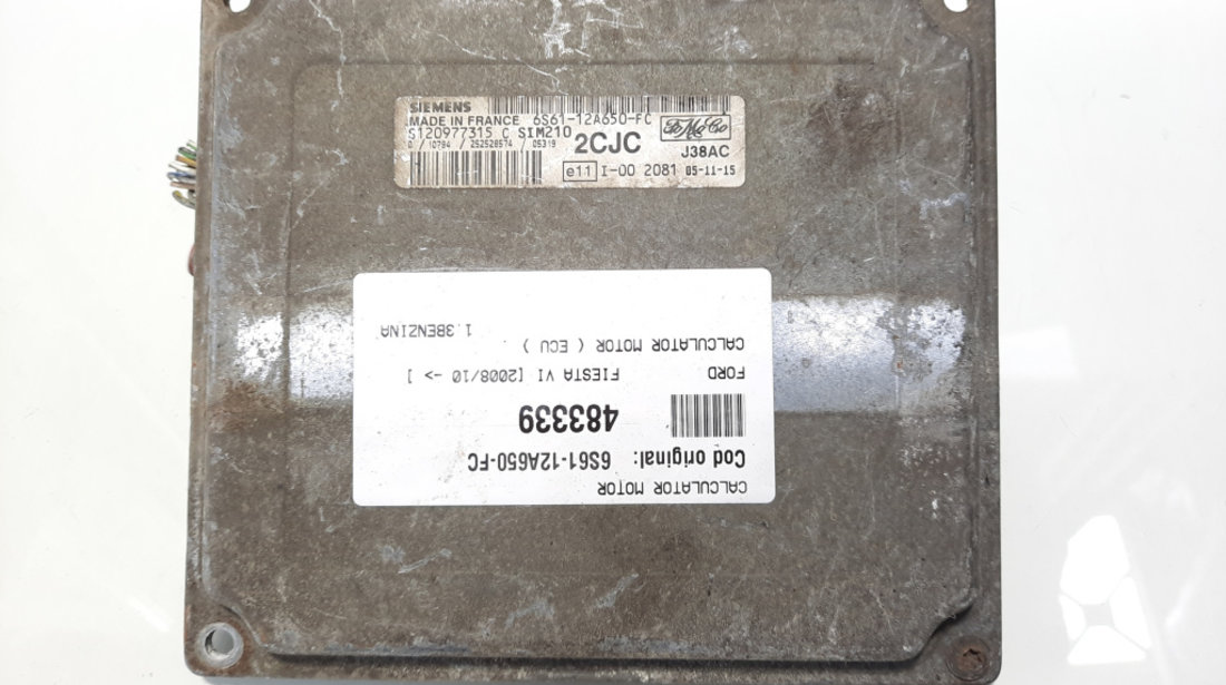 Calculator motor, cod 6S61-12A650-FC, Ford Fiesta 6, 1.3 benz (id:483339)