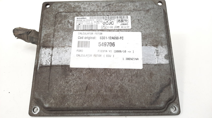 Calculator motor, cod 6S61-12A650-FC, Ford Fiesta 6, 1.3 benz (id:549706)