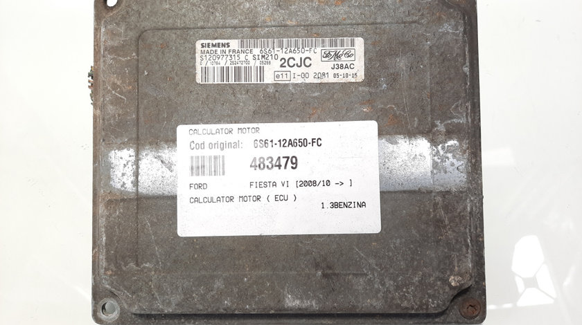 Calculator motor, cod 6S61-12A650-FC, Ford Fiesta 6, 1.3 benz (id:483479)