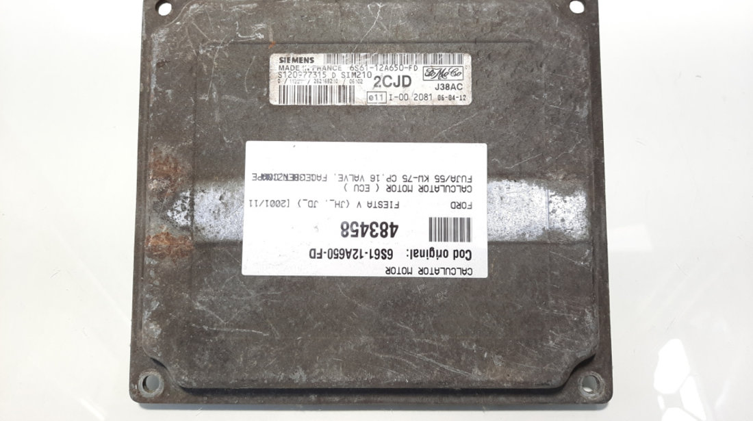 Calculator motor, cod 6S61-12A650-FD, Ford Fiesta 5,1.3 16v benz (id:483458)