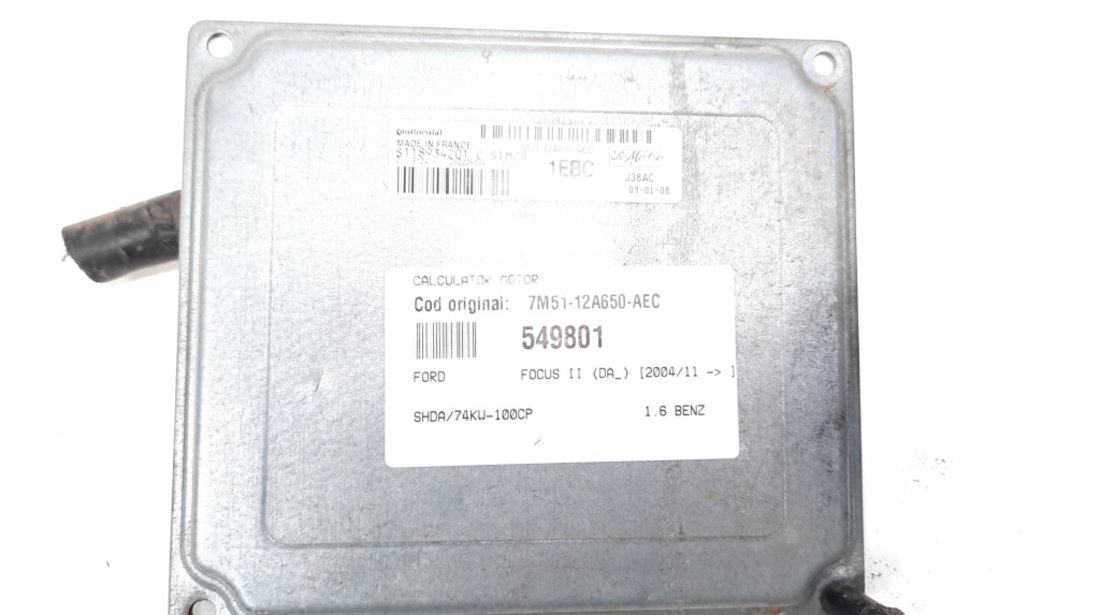 Calculator motor, cod 7M51-12A650-AEC, Ford Focus 2 Sedan (DA), 1.6 benz, SHDA (idi:549801)