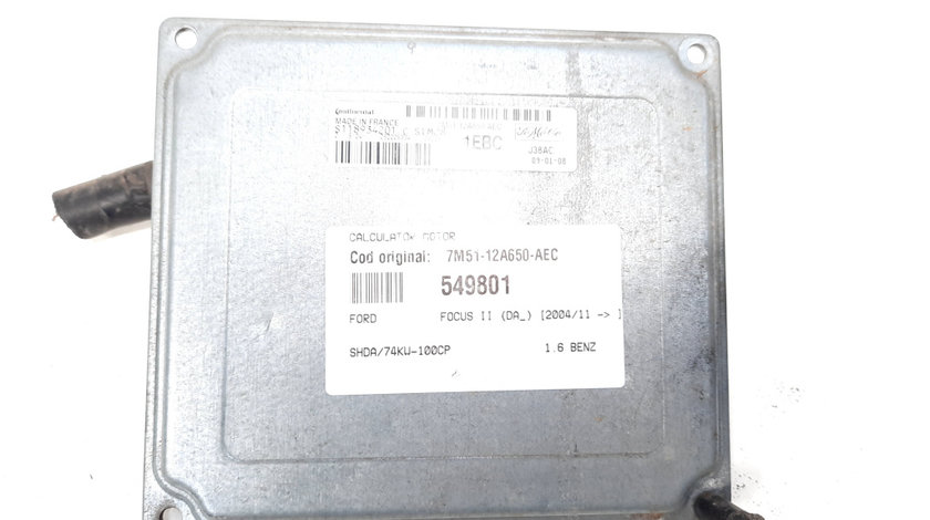 Calculator motor, cod 7M51-12A650-AEC, Ford Focus 2 Combi (DA), 1.6 benz, SHDA (idi:549801)