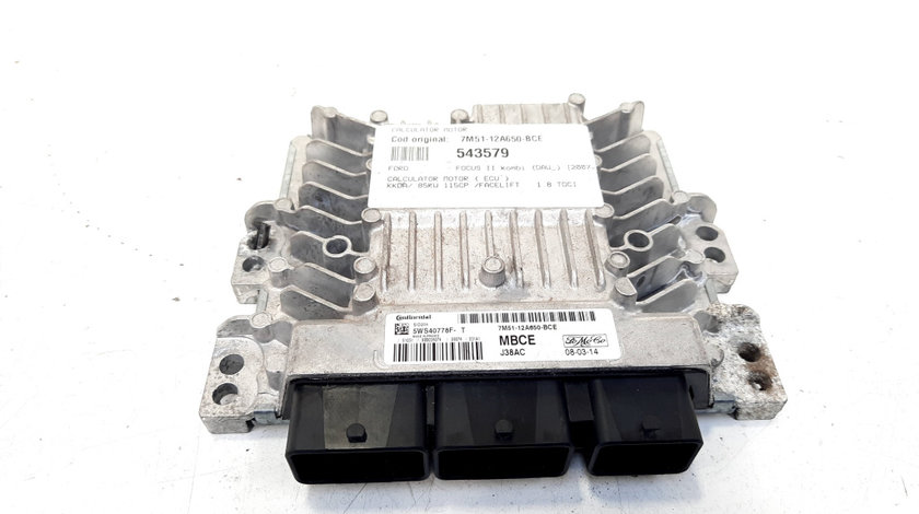 Calculator motor, cod 7M51-12A650-BCE, Ford Focus 2 Combi (DA), 1.8 TDCI, KKDA (id:543579)