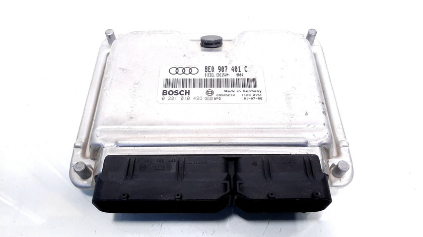 Calculator motor, cod 8E0907401C, 0281010493, Audi A8 (4D2, 4D8), 2.5 TDI, AKE (idi:526855)