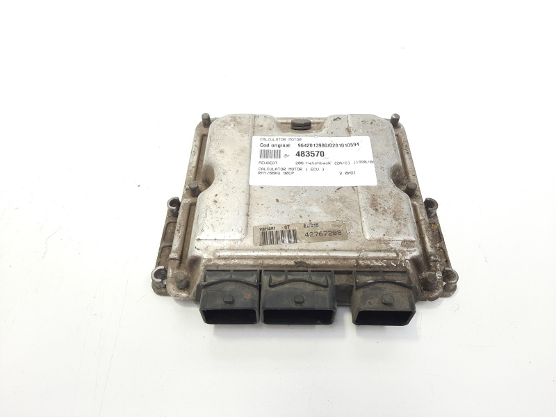 Calculator motor, cod 9642013980, 0281010594, Peugeot 307, 2.0 HDI, RHY (idi:483570)