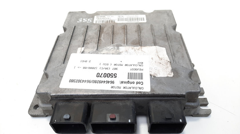 Calculator motor, cod 9646449280, 9644302380, Citroen Xsara Picasso, 2.0 HDI, RHY (idi:550070)