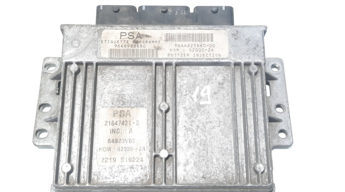 Calculator motor, cod 9646988680, 9644625680, Peugeot 207 (WA), 1.4 benz, KFV (idi:495913)