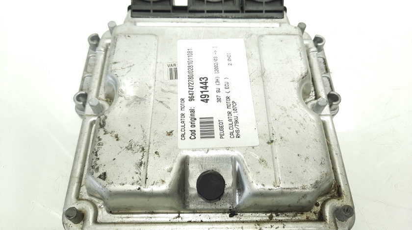 Calculator motor, cod 9647472780, 0281011081, Peugeot 607, 2.0 HDI, RHS (idi:491443)