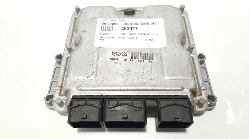 Calculator motor, cod 9650221480, 0281010935, Peugeot 307, 2.0 HDI, RHY (id:483327)