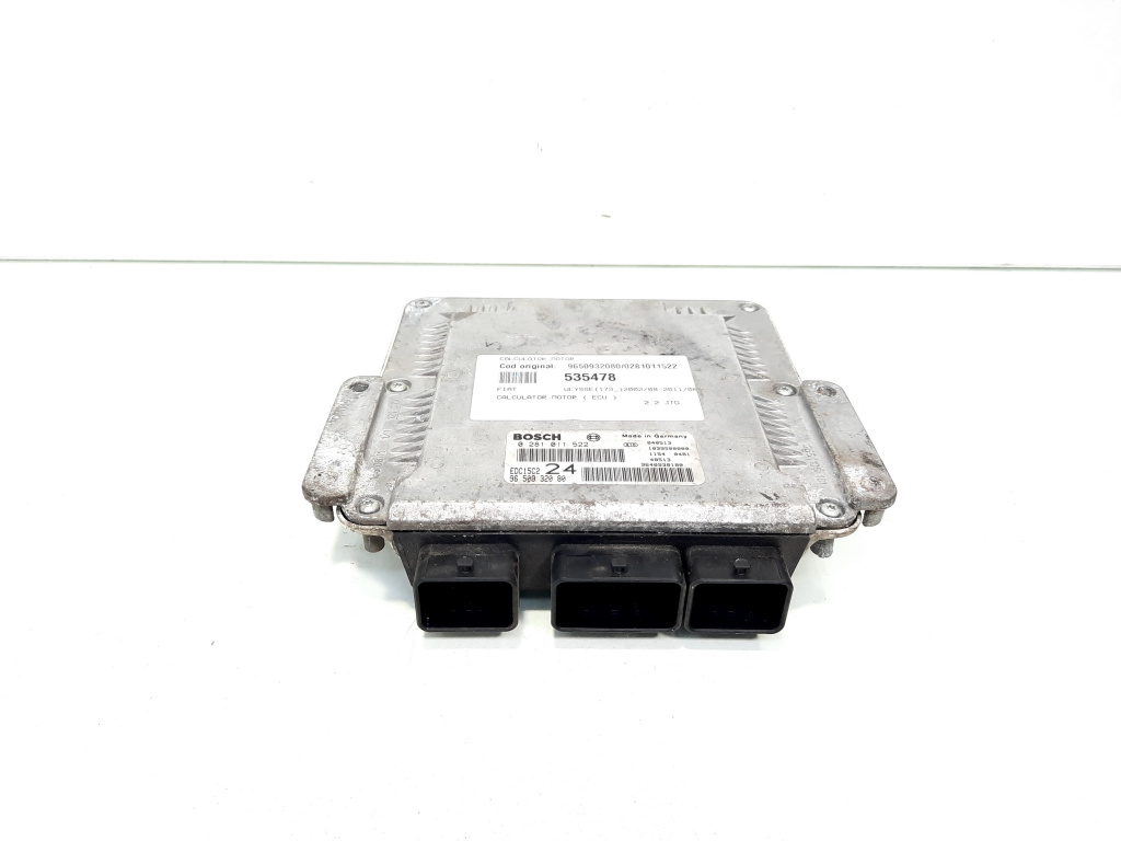 Calculator motor, cod 9650932080, 0281011522, Fiat Ulysse (179) 2.2 JTD (id:535478)