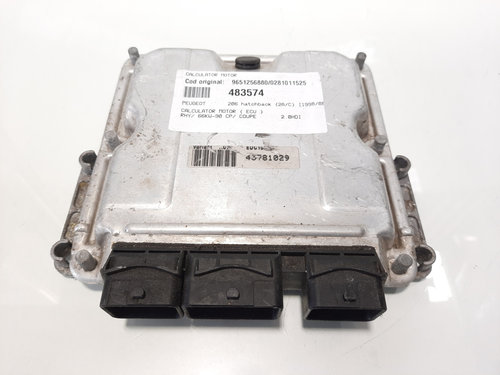 Calculator motor, cod 9651256880, 0281011525, Peugeot 206, 2.0 HDI, RHY (idi:483574)