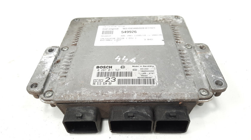 Calculator motor, cod 9651593480, 0281011521, Peugeot 307 SW, 2.0 HDI, RHZ (idi:549926)