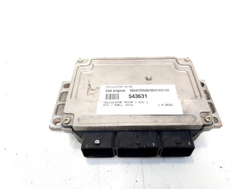 Calculator motor, cod 9654722680, 9647498180, Peugeot 206 SW, 1.4 benz, KFV (id:543631)
